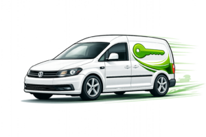 volkswagen caddy mit grünem schlüssel